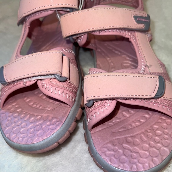 EDDIE BAUER GIRLS ADJUSTABLE STRAPS GRACEY SANDALS, KIDS SHOE SIZE 1 PINK GRAY - Picture 7 of 9
